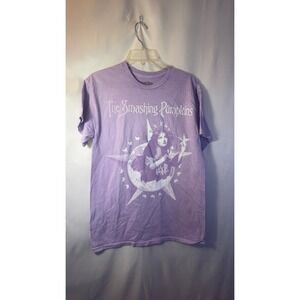 Y2K ALT The Smashing Pumpkins T Shirt Lavender Graphic Print Short Sleeve Size M